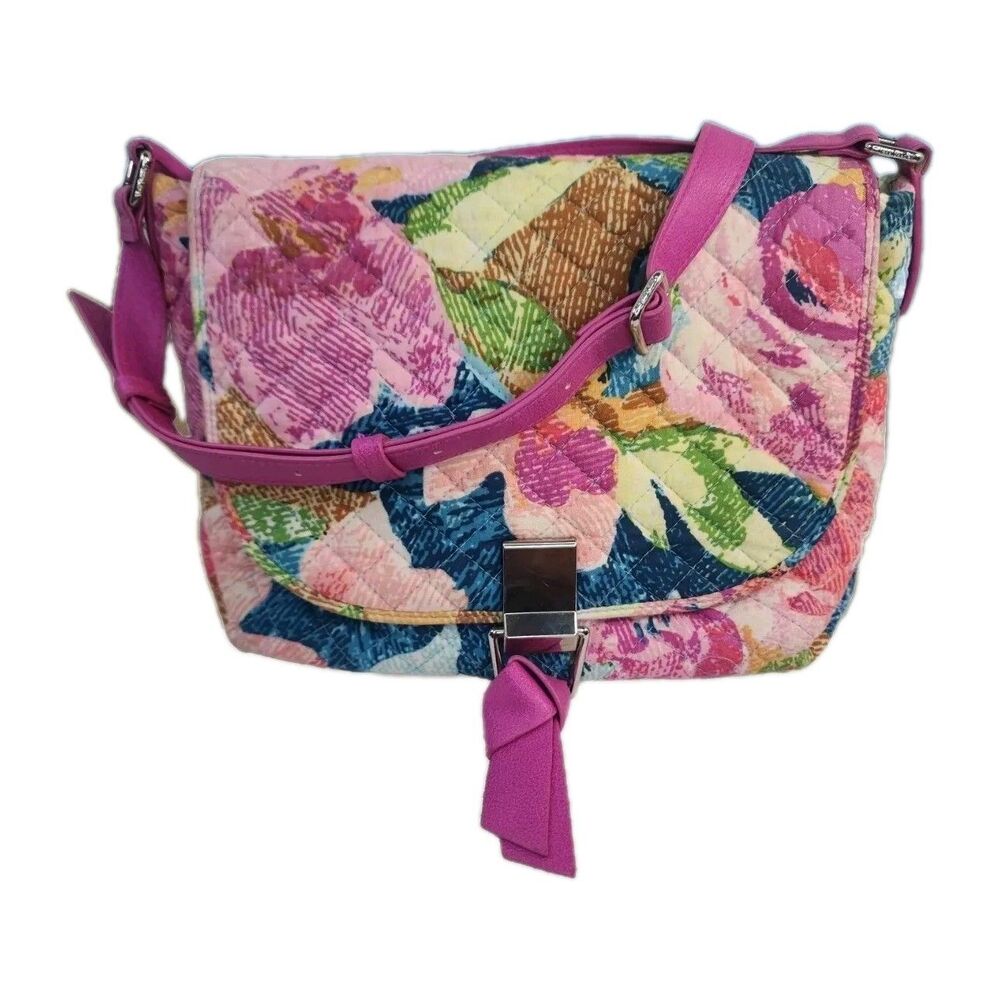 Vera Bradley Pink Crossbody Purse Bag Multicolor Carson Superbloom Pattern RFID - Picture 2 of 13